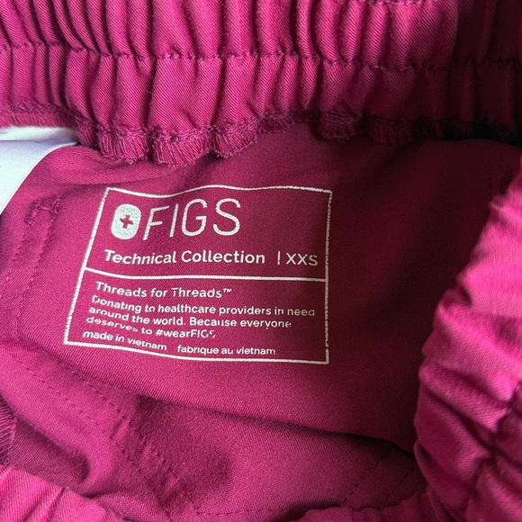 Figs Yola High waisted skinny dark magenta scrubs size XXS - Picture 4 of 4